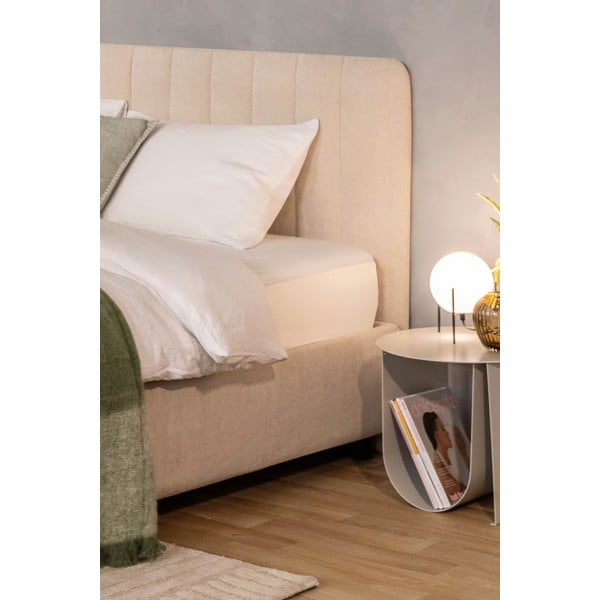 Letto matrimoniale imbottito beige con contenitore con rete inclusa 180x200 cm Myra Slim Line – Bonami Selection-image-3