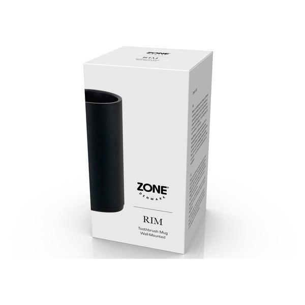 Coppa da parete in metallo nero per spazzolini da denti Rim - Zone-image-1