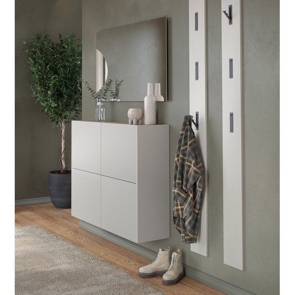 Armadietto color crema opaco da appendere 97x79x27 cm Binetto – Germania-image-1