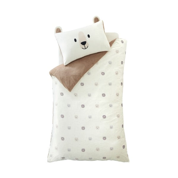 Set copripiumino e federa da bambini marrone e color crema in micropile per letto matrimoniale 200x200 cm Cosy Bear – Catherine Lansfield
