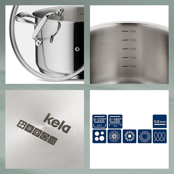 Pentola in acciaio inox con coperchio , ø 20 cm Flavoria - Kela-image-2