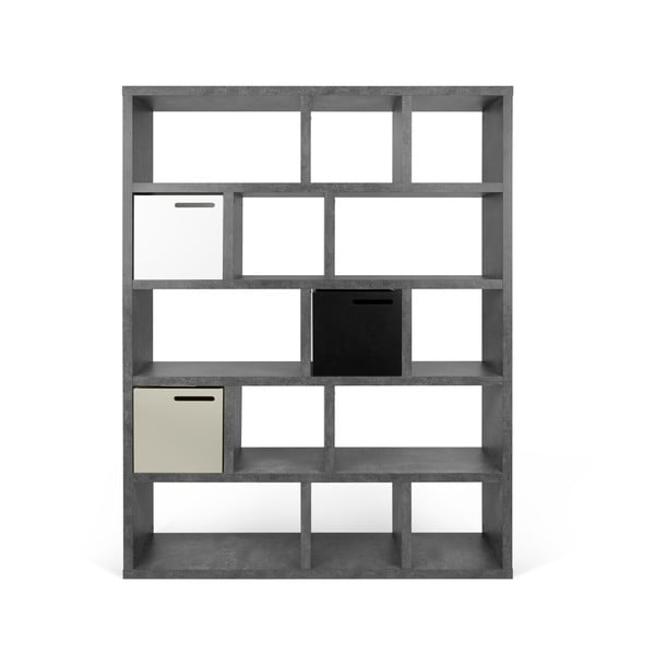 Libreria grigia effetto cemento 150x198 cm Berlin - TemaHome-image-3