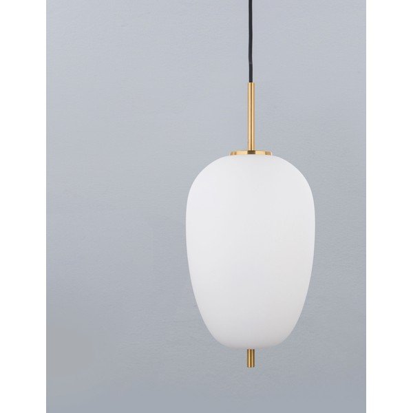 Lampadario bianco/color ottone in vetro ø 27 cm Lato – Nova Luce-image-1