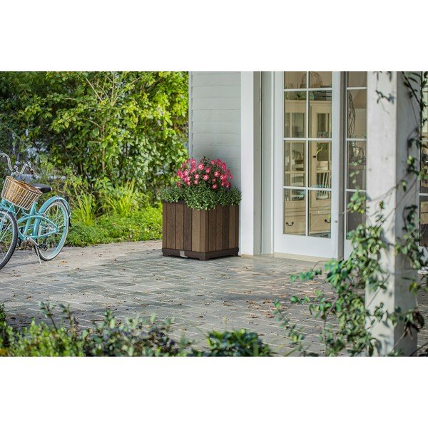 Vaso per fiori in plastica con sistema di auto-irrigazione Deco Square – Keter-image-1