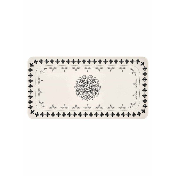 Piatto da portata in porcellana crema con ornamento nero Libre, 32 x 17 cm - Mia-image-1
