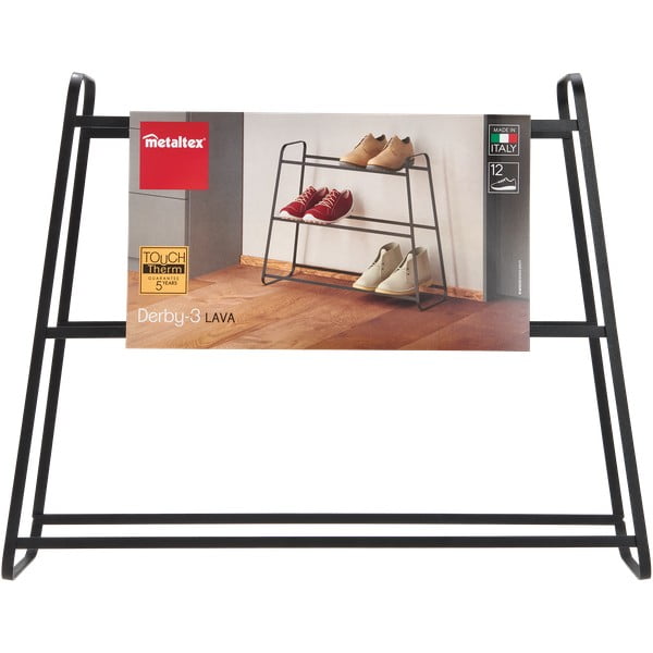 Scarpiera nera a tre livelli Derby - Metaltex-image-2