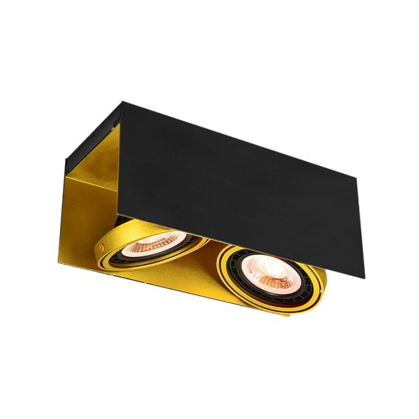 Lampada da soffitto con paralume in metallo di colore nero-oro 14x31 cm Verso - GTV