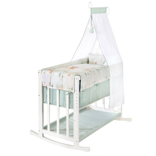 Culla bianca con altezza regolabile e per co-sleeping 90x45 cm Woodland Buddies – Roba