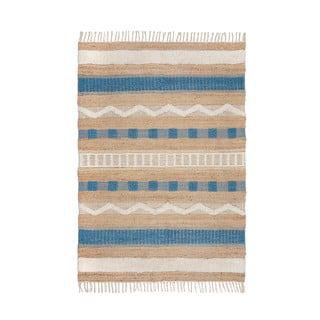 Tappeto blu/di colore naturale in misto iuta tessuto a mano 160x230 cm Medina Jute – Flair Rugs