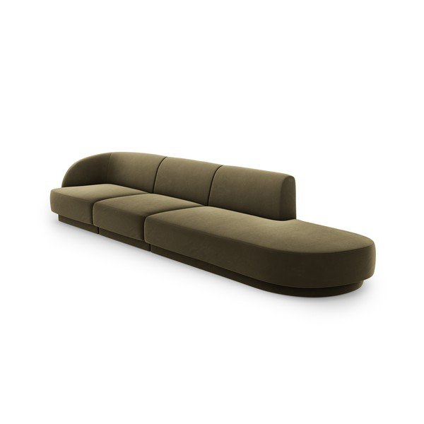 Divano in velluto verde 328 cm Miley - Micadoni Home-image-3