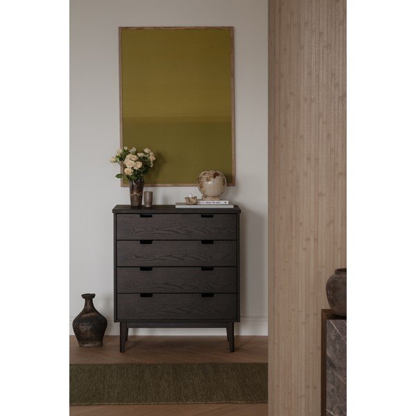 Credenza colore naturale scuro in rovere massiccio 75x85x38 cm Garrison – Rowico-image-2