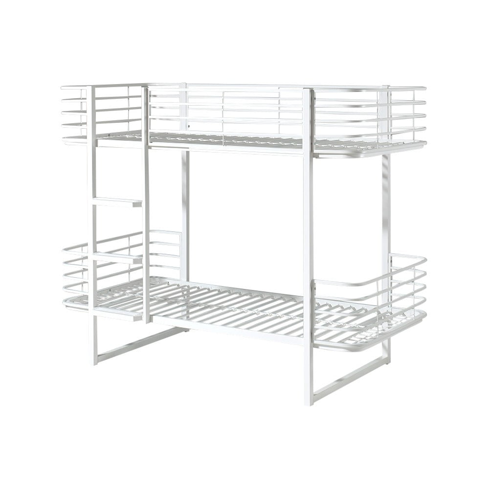 Letto da bambini a castello bianco in metallo con rete inclusa 90x200 cm Oscar – Vipack | Letti per bambini