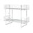 Letto da bambini a castello bianco in metallo con rete inclusa 90x200 cm Oscar – Vipack