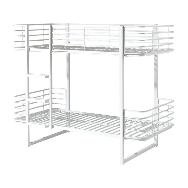 Letto da bambini a castello bianco in metallo con rete inclusa 90x200 cm Oscar – Vipack