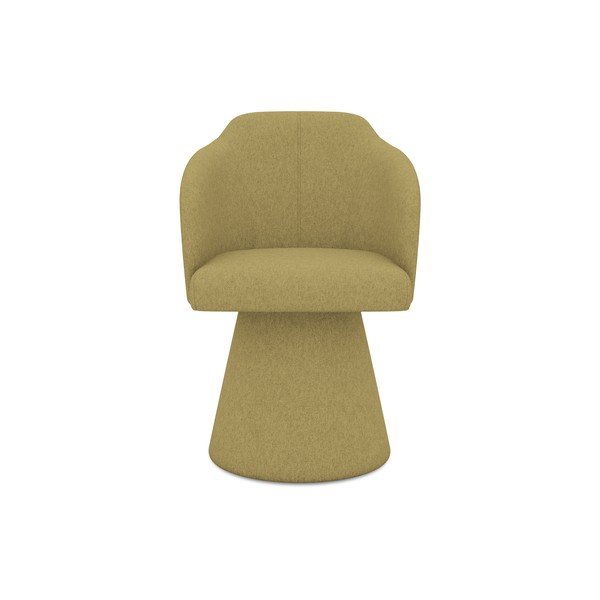 Sedia da pranzo color senape in imbottito Kanoa – Makamii-image-1