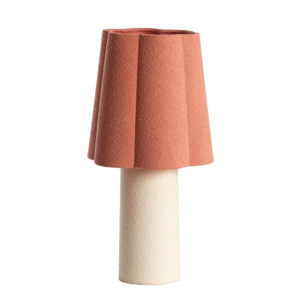 Lampada da tavolo color salmone/color crema con paralume in tessuto (altezza totale 50 cm) Musaby – Light & Living