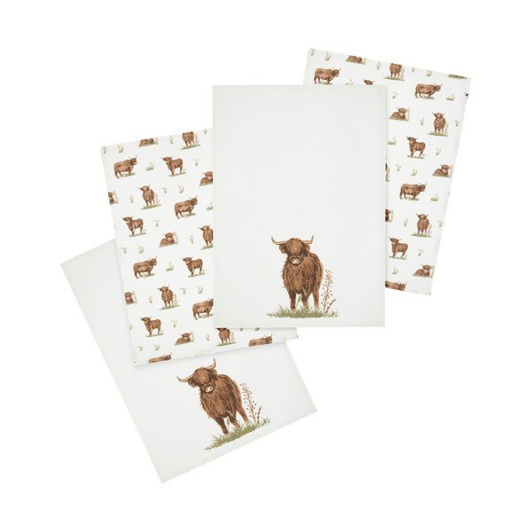 Set di strofinacci in cotone 4 pz 50x70 cm Angus Highland Cow – Catherine Lansfield