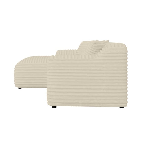 Divano angolare beige (con penisola a sinistra e chaise lounge) rivestito in velluto a coste Martin – Ropez-image-3