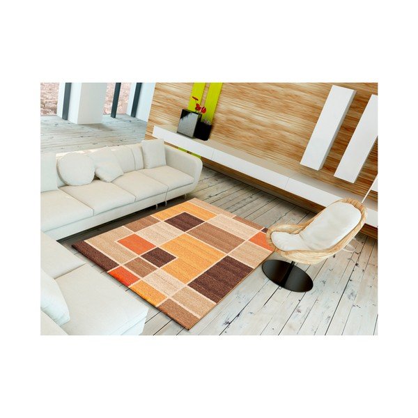 Tappeto arancione e beige Nilo, 67 x 250 cm - Universal-image-1