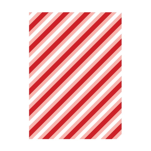 5 fogli di carta da regalo rossa e bianca, 50 x 70 cm Candy Stripes - eleanor stuart