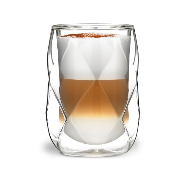 Set di 2 bicchieri da latte a doppia parete, 250 ml Geo - Vialli Design-image-3