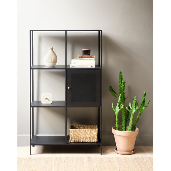 Libreria in metallo nero 80x138 cm Malibu - Unique Furniture-image-1