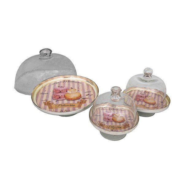 Set di 3 vassoi con coperchi Patisseries - Antic Line