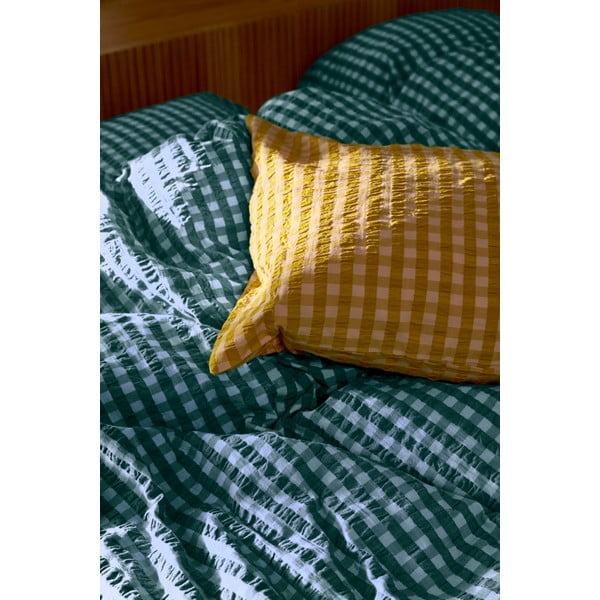 Set copripiumino e federa verde e blu in crêpe per letto singolo 140x200 cm Bæk&Bølge – JUNA-image-4