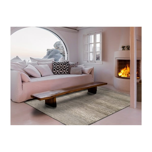 Tappeto in viscosa grigio , 100 x 140 cm Belga Beigriss - Universal-image-2