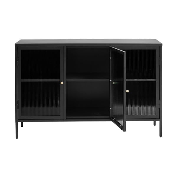Vetrina in metallo nero 132x85 cm Bronco - Unique Furniture-image-3