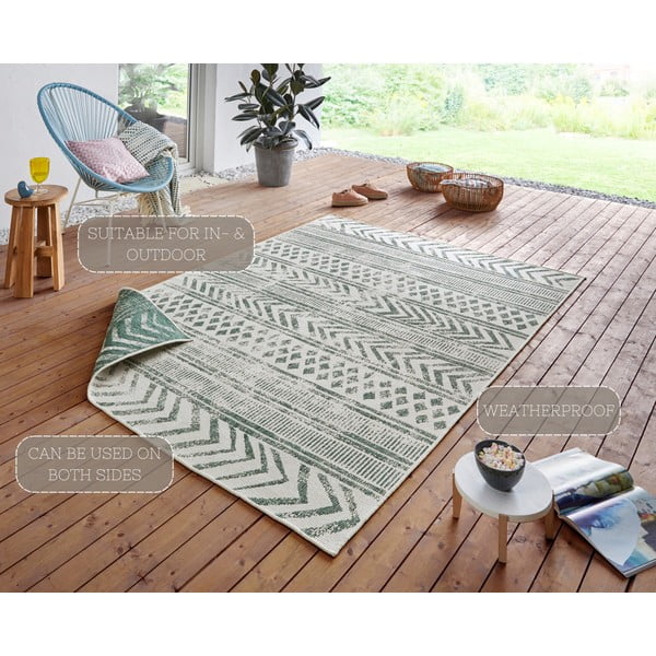 Tappeto da esterno verde e crema , 200 x 290 cm Biri - NORTHRUGS-image-4