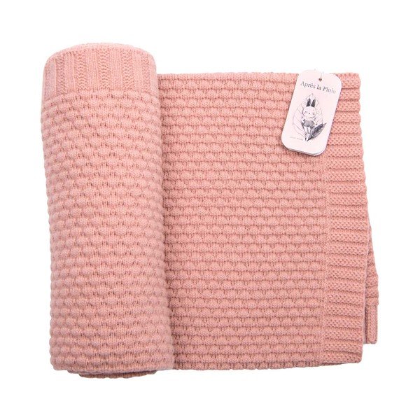 Coperta rosa per neonato in fibre miste 75x86 cm Après la Pluie - Moulin Roty-image-2