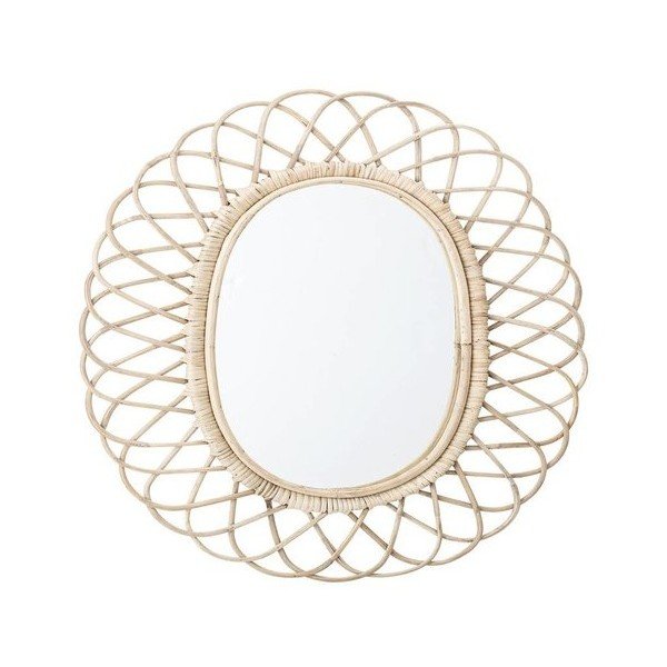 Nástěnné zrcadlo s rákosovým rámem Bloomingville Mirroire