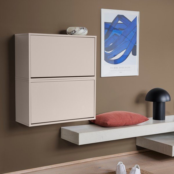 Scarpiera grigio chiaro con ante ribaltabili/da parete 70x30x40 cm – ReCollector-image-1