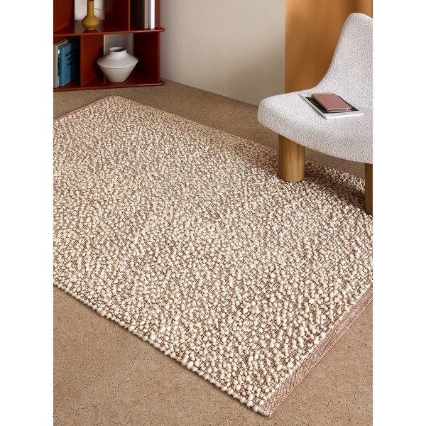 Tappeto beige in misto lana tessuto a mano 120x170 cm Claude – MADE-image-3