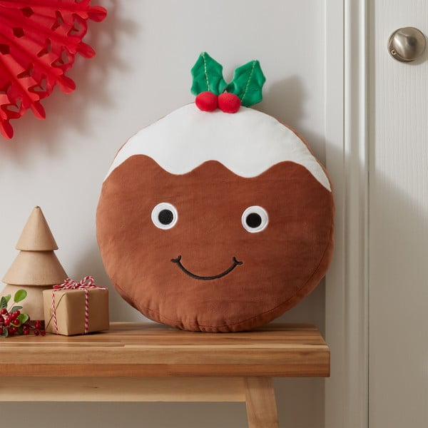 Cuscino decorativo in plush a tema natalizio 35x35 cm Christmas Pudding – Catherine Lansfield-image-1