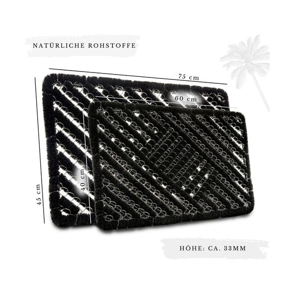 Stuoia di cocco 40x60 cm Coco Black - Hanse Home-image-4
