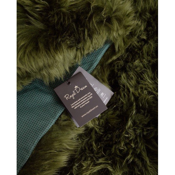 Tappeto in pelle di pecora verde scuro Zealand Square, 70 x 70 cm - Royal Dream-image-2