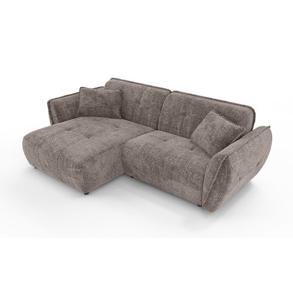 Divano angolare grigio tortora (con penisola a sinistra/con chaise lounge) con rivestimento in ciniglia Nelia – Ropez-image-2