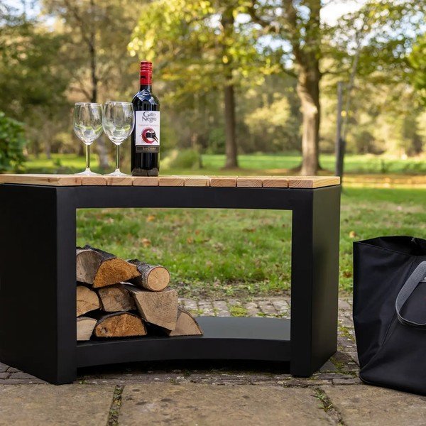 Panchina da giardino nera Curved - Esschert Design-image-1