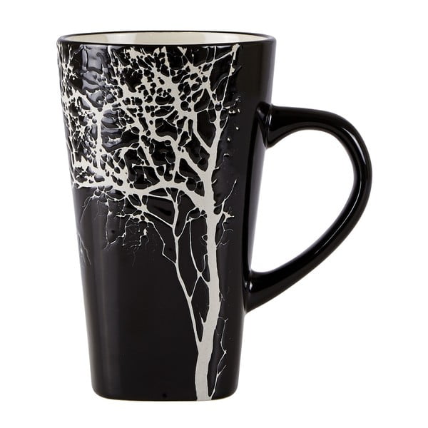 Tazza in gres nero KJ Collection, 500 ml Winter Tree - Villa Collection