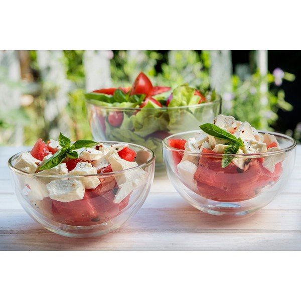 Ciotola da portata doppia in vetro, 500 ml - Vialli Design-image-2