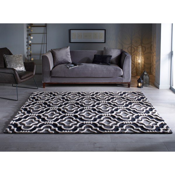 Tappeto in lana grigio scuro 200x290 cm Moorish Amira - Flair Rugs-image-1