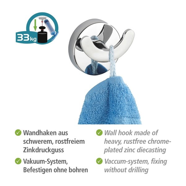 Gancio autobloccante Vacuum-Loc Duo, capacità di carico fino a 33 kg Capri - Wenko-image-2