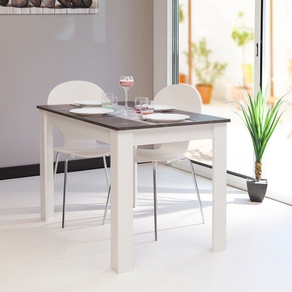 Tavolo da pranzo bianco con piano in cemento 110x70 cm Nice - TemaHome-image-1