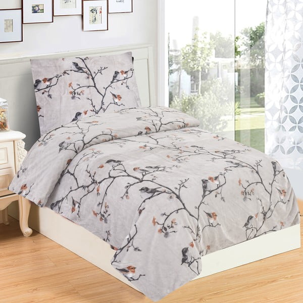 Set copripiumino e federa grigio in micropile per letto singolo 140x200 cm Ronja – My House