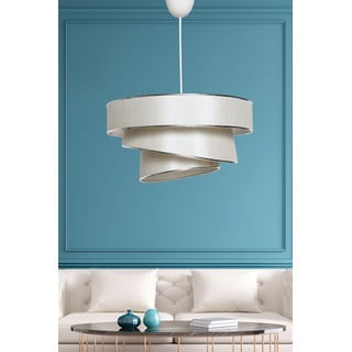 Lampadario color crema/argentato con paralume in tessuto ø 40 cm Couper – Opviq lights