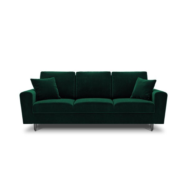 Divano verde allungabile e con contenitore con rivestimento in velluto 235 cm Kyoto – Cosmopolitan Design