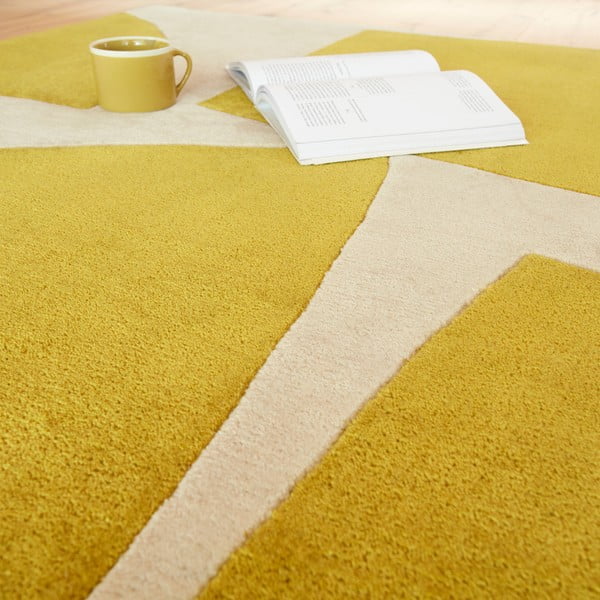 Tappeto giallo ocra in fibra riciclata tessuta a mano 120x170 cm Romy - Asiatic Carpets-image-3