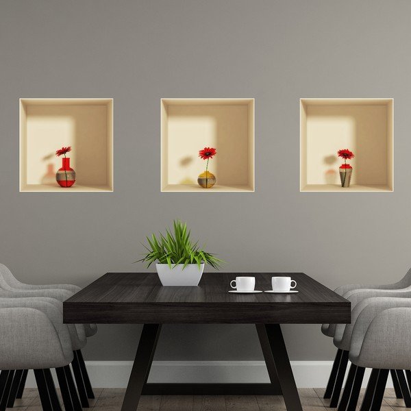Set di 3 adesivi con gerbere effetto 3D - Ambiance-image-3